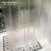 Merma EVA shower curtain waterproof thick mold proof toilet shower curtain 3D water cube shower curtain partition