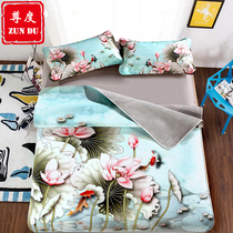 Zundo Chinese style high-end painted high-quality first layer cowhide mat kit buffalo leather mat soft mat folding mat
