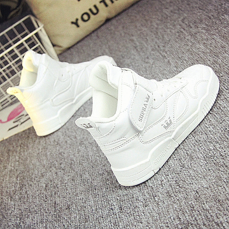 Little white shoes women ins super fire hip-hop womens shoes tide high help sneakers street shoot Harajuku couple womens Hong Kong windboard shoes