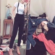 High waist back with pants woman 2022 new Korean version loose suit 90% Pants Casual Small Leggings Spring Kharen Pants Woman