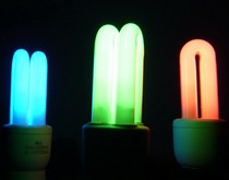 Three primary color 2U color energy saving lamp 9W (red light blue green light)